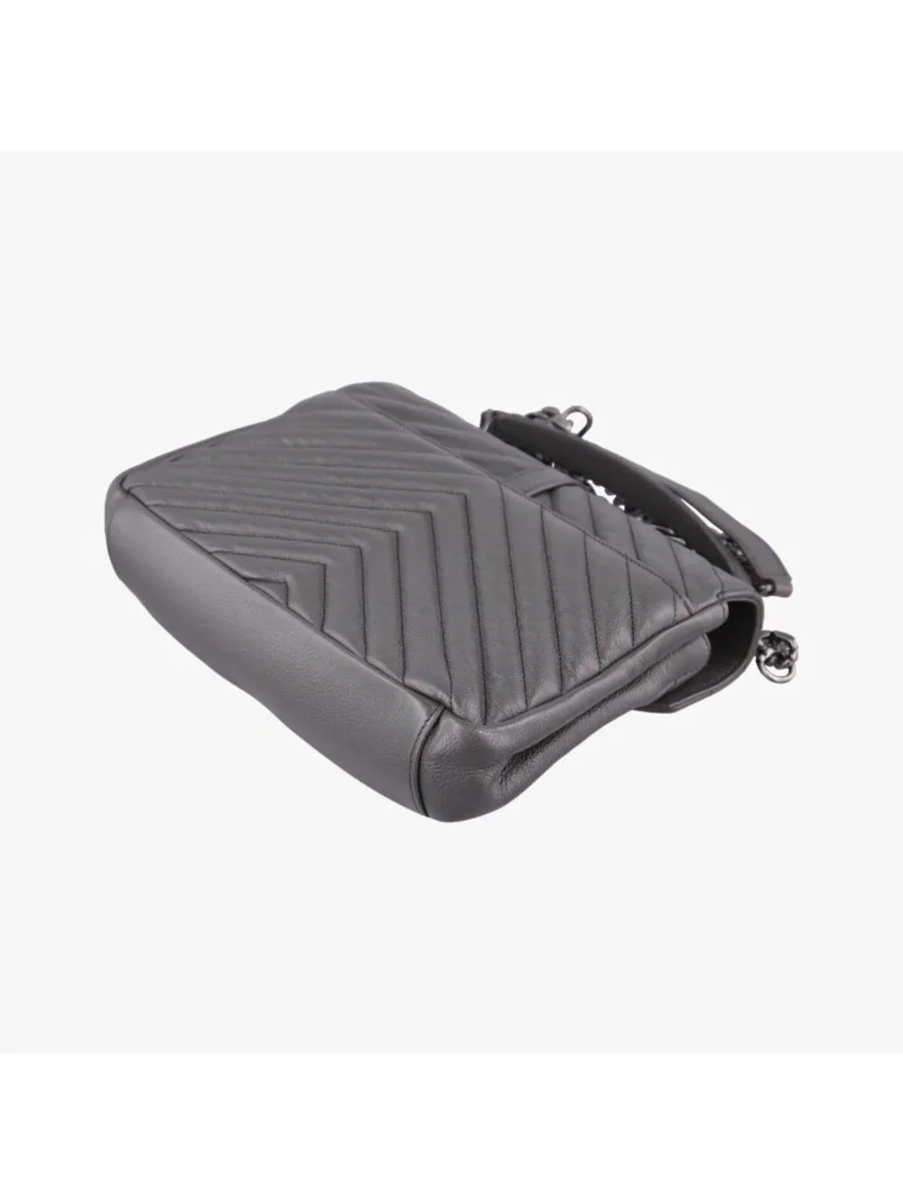 Saint Laurent Carre Gray Leather Shoulder Bag